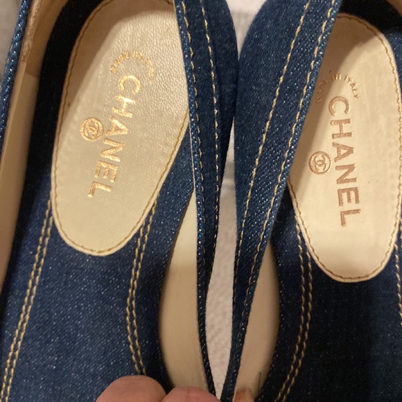 CHANEL Camilla denim flat sz37 - Picture 3 of 10
